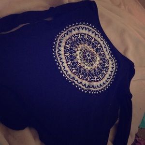 Laced thin shirt with mandala never worn
